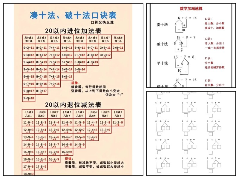 一年级数学凑十法