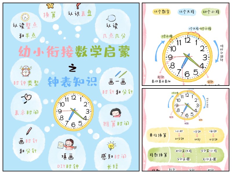 乔智大叔手绘｜幼小衔接数学启蒙二钟表知识