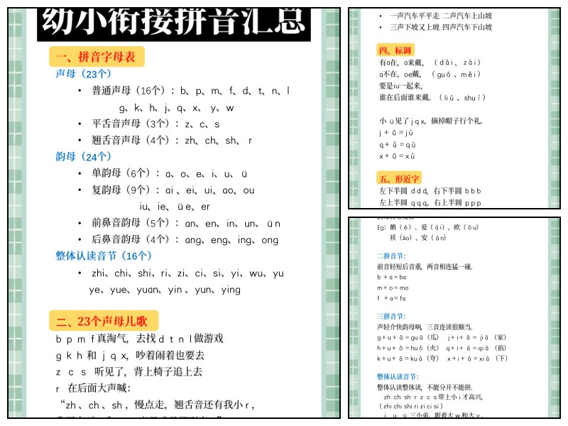 幼小衔接拼音知识汇总